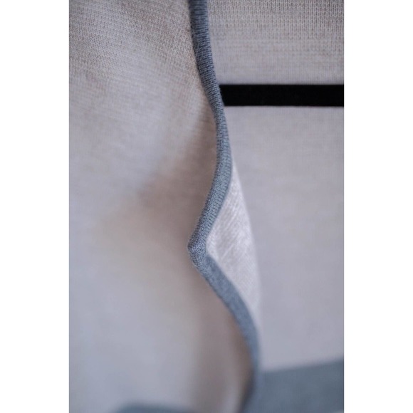 Talbots 100% Merino Wool Duster Cardigan Open Front Color Block Gray SZ M - Picture 6 of 11